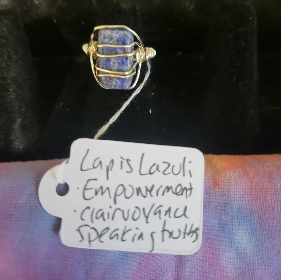 Jewelry - Handmade wire wrapped lapis lazuli ring size 4.5